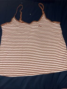 PINK Victoria's Secret Brown & White Striped Cami Tank